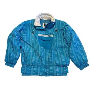 Kaelin Ski Vintage Jacket L/XL Blue Retro Insulated Snow Ski Coat